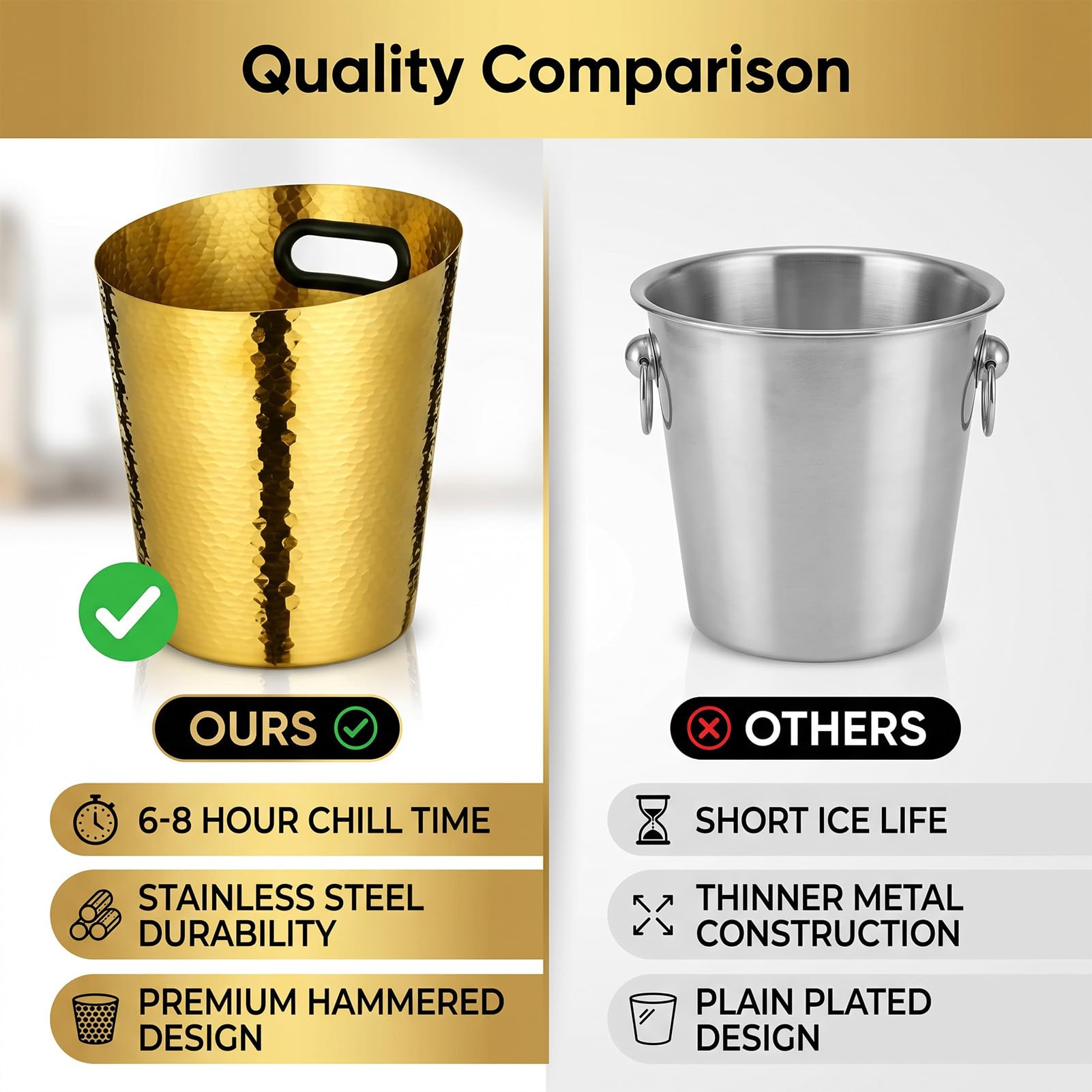 Naroote Seau à Champagne Inox 5L (GOLD)