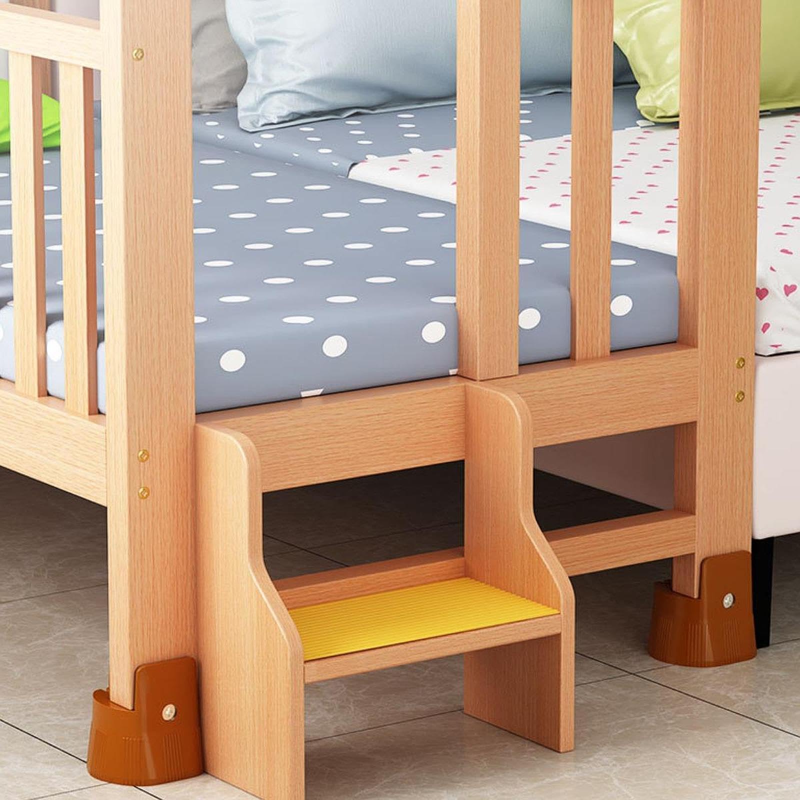 Qianly 4 Piezas de Elevadores de Cama, Elevadores de Muebles Antideslizantes Y Resistentes para Sillas con Abrazadera de Tornillo Ajustable para Dormitorio, MarrÓn, Altura de 6cm a 8cm