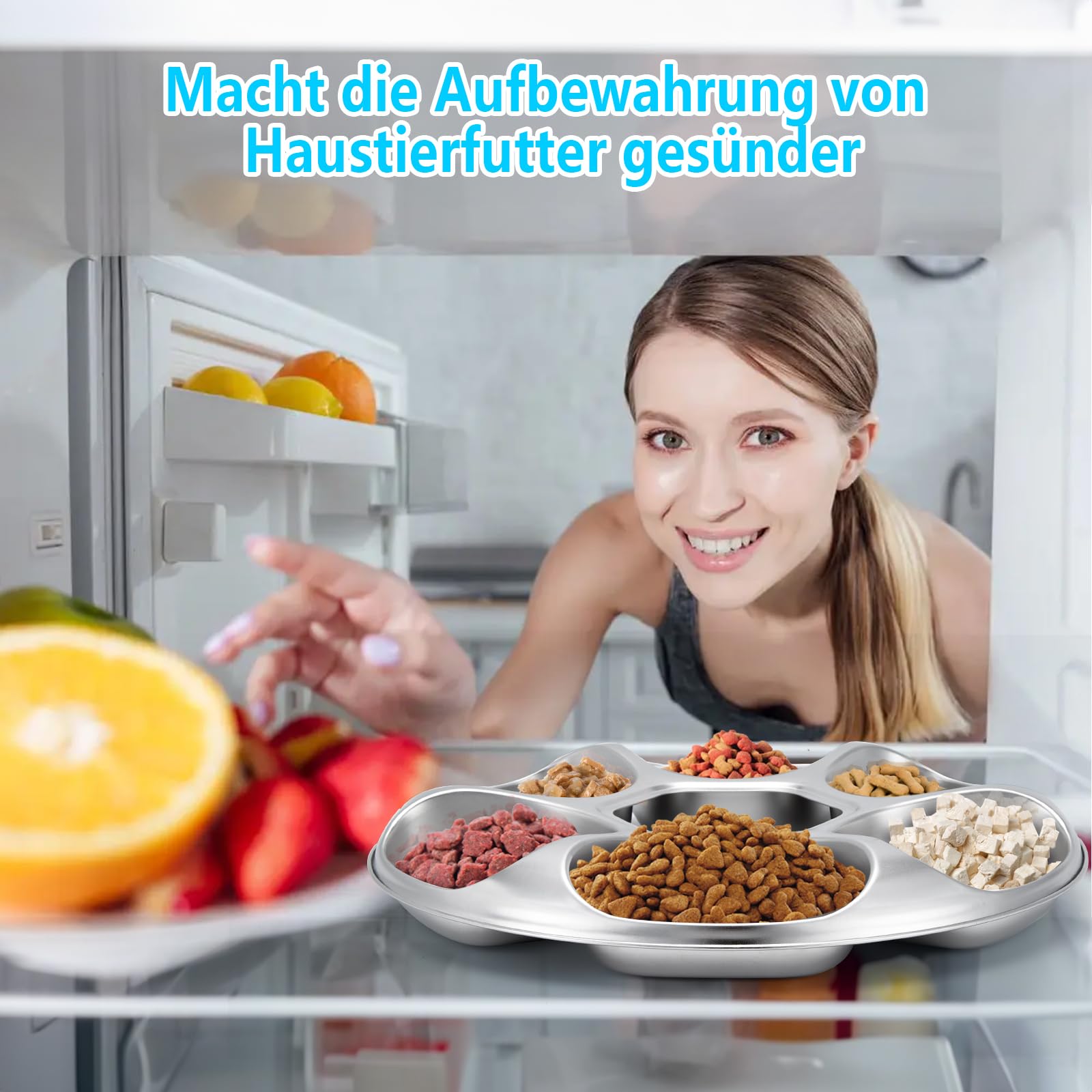 Ownpets Edelstahl-Einsatz für Automatischer Katzenfutterautomat Edelstahl Napf für Nass/Trockenfutter, 6-Fach, für Katzenfutterautomat, Katzen, Haustier Feeder, Haustiernapf