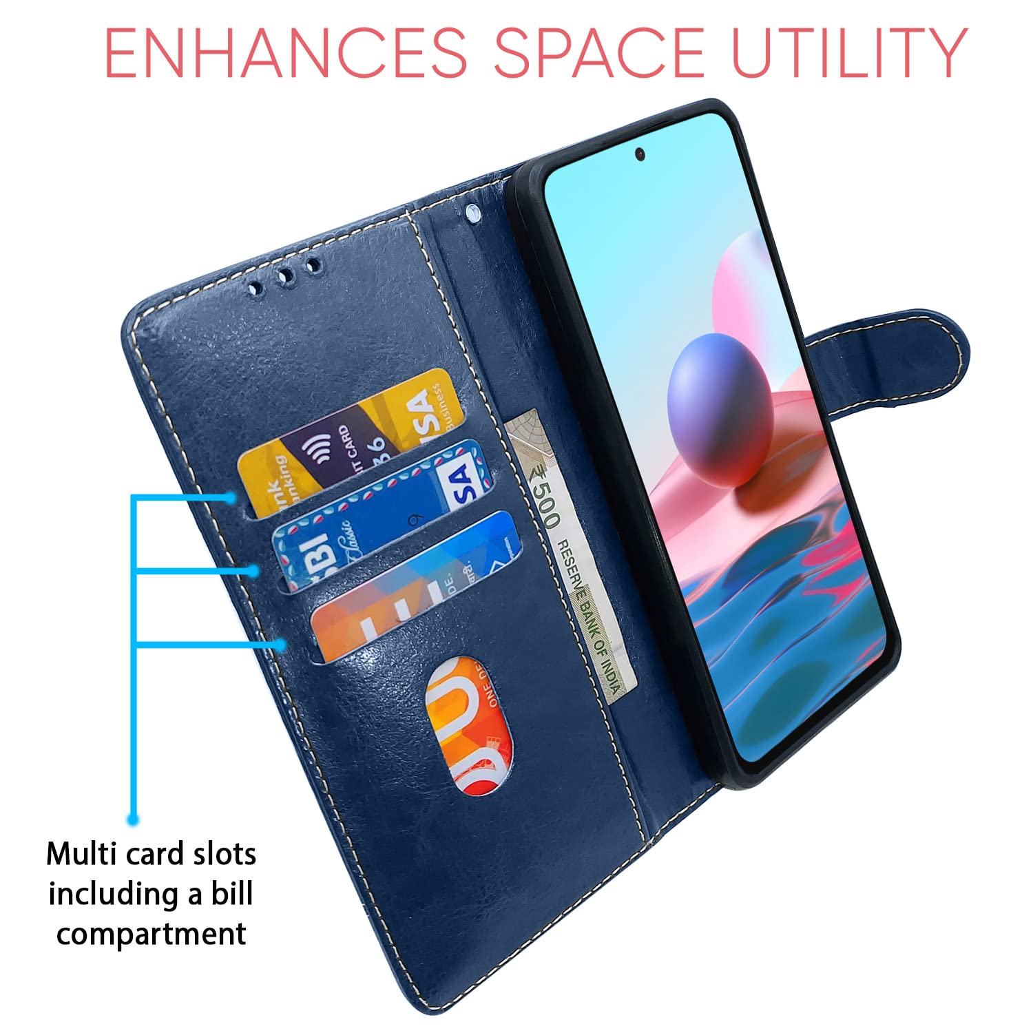 Pikkme Redmi Note 10 Pro Flip Cover - Wallet & Stand -3