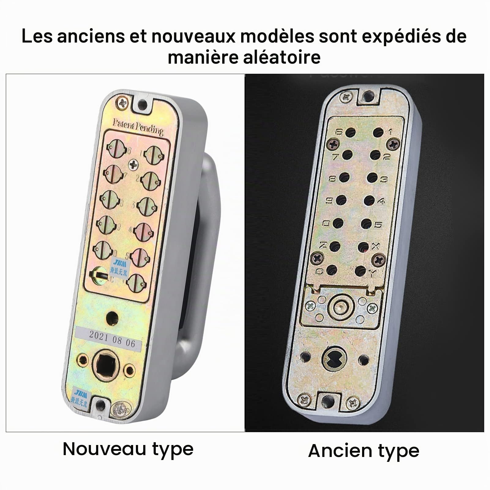 Serrure à Clavier à Bouton Mécanique, Poignée Double Face Serrure à Combinaison Mécanique Serrure Mécanique Sécurité à Code Numérique Clôture en Fer Forgé Porte de la Maison