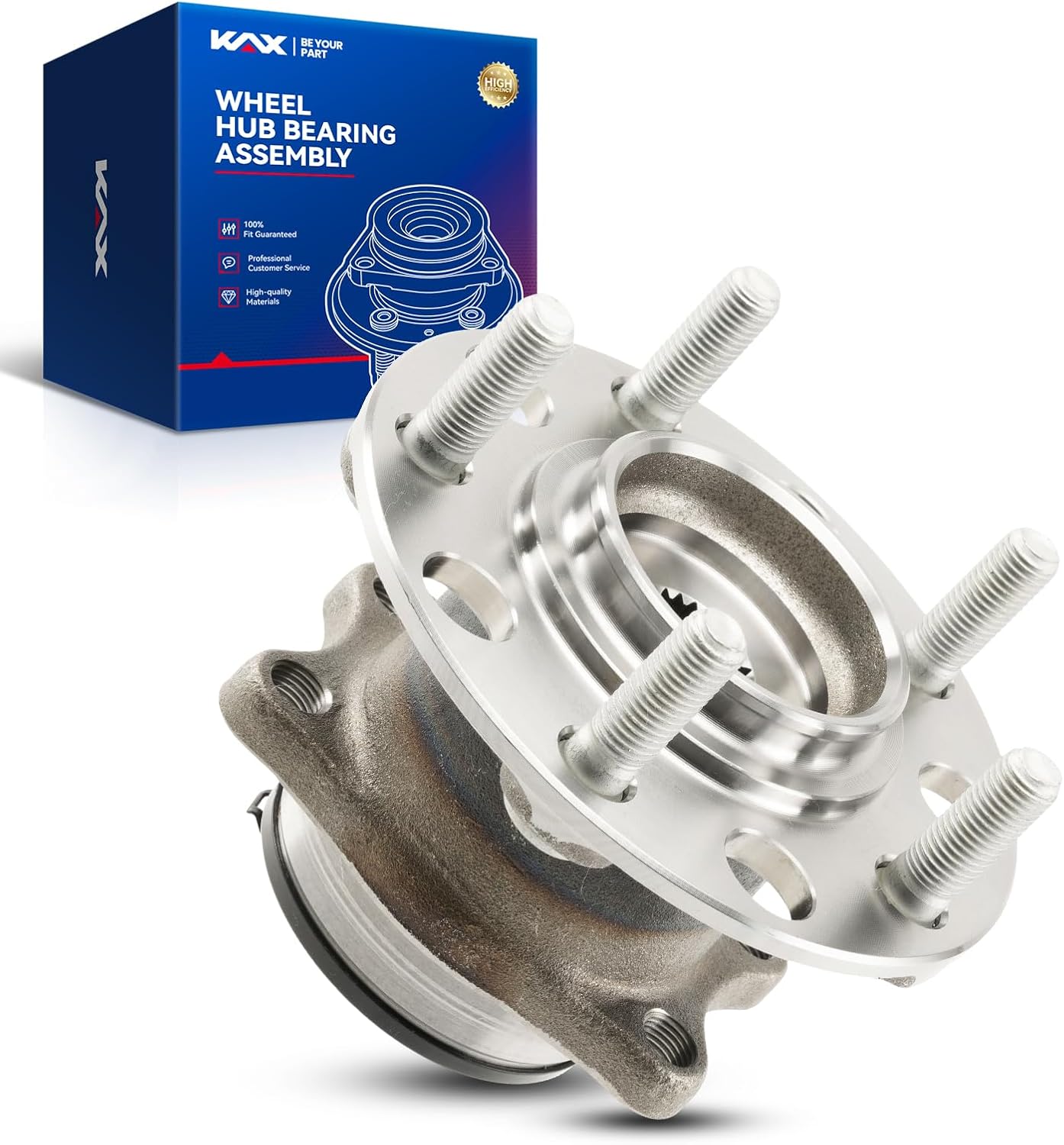 KAX 512333 1pc Rear Wheel Hub Bearing Compatible with 2007-2017 Jeep Patriot 2.4L 4WD,5 Lug