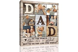 Custom Rustic Canvas Prints with Photos - Personalized Father's Day Gifts for...