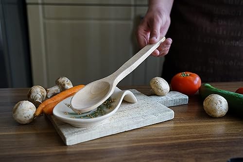 Miniatura 6 de Soporte para cuchara para estufa, soporte grande y duradero, soporte para utensilios de cocina de 4 pulgadas, sin plomo y de cerámica de grado