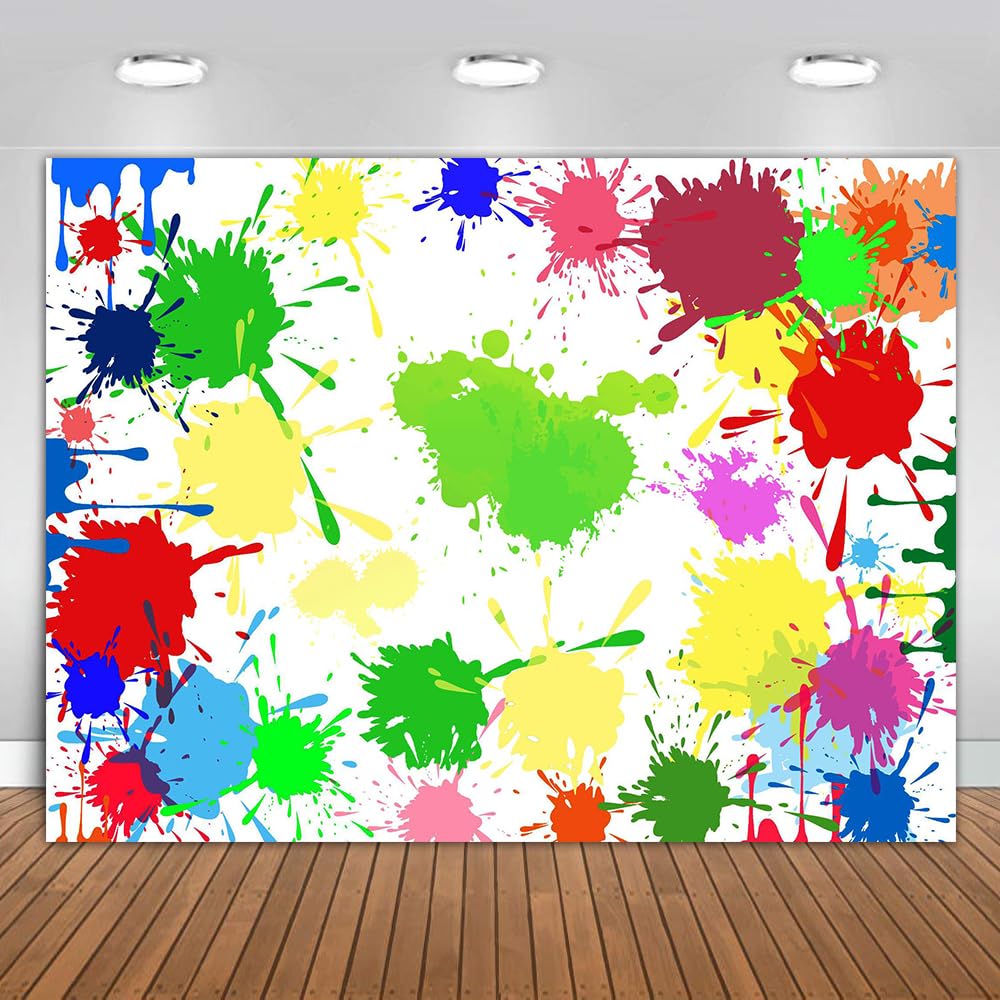 MTMETY Colorful Graffiti Backdrop Paint Splatter Background 9x6ft Paint Splash Creative Backgroundfor Photo Booth Props LSME1543