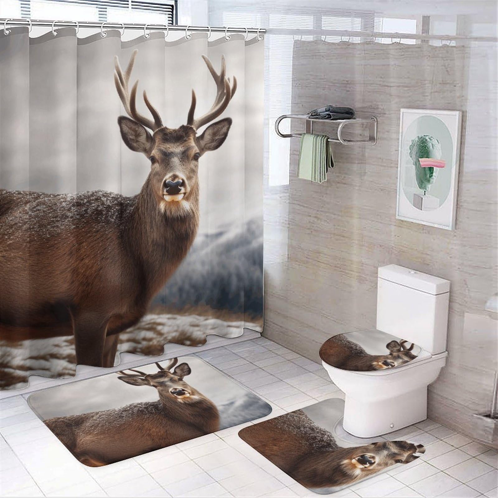 Housse pour abattant de toilettes et rideau de douche Oxford pour supprimer les éclaboussures