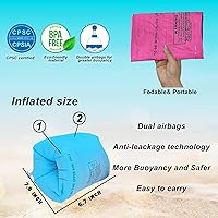 Vista 6 de 10Leccion Paquete de 2 flotadores inflables para brazos para niños pequeños, alas de agua inflables para niños, bandas de brazo de natación