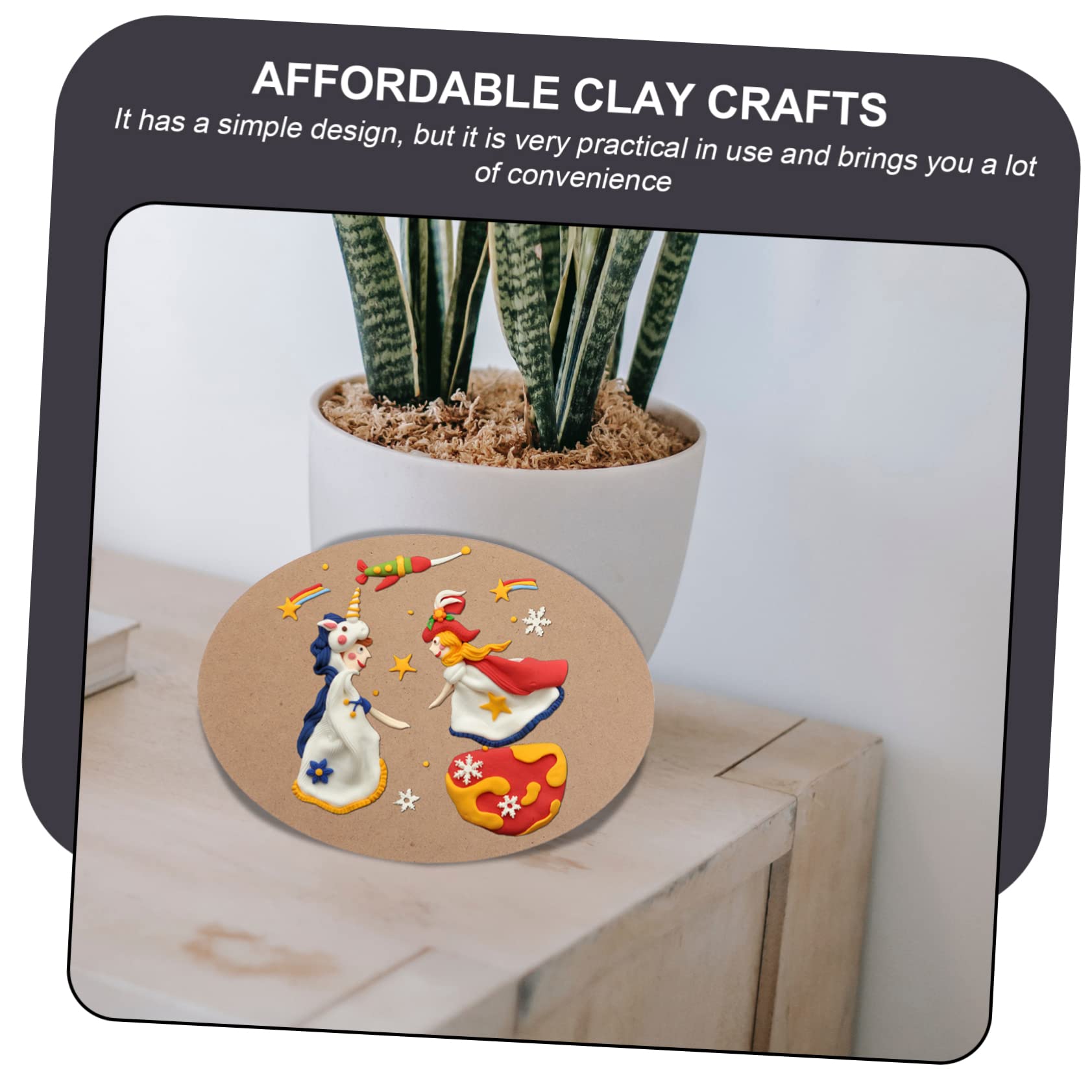 OSALADI DIY Art Supply Wooden Base Pad for Density Board 4 Pieces Smooth Edge Rustic Style