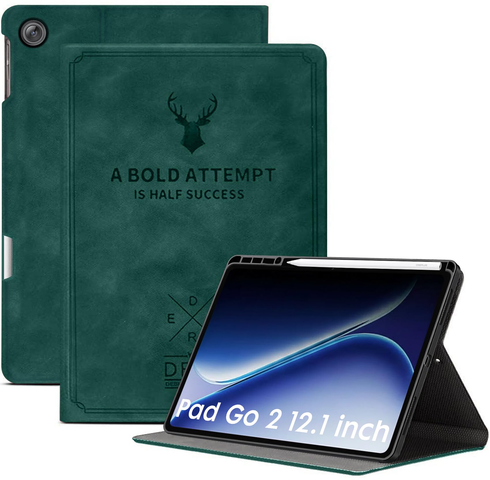 Robustrion Cover for OnePlus Pad Go 2 12.1 inch Cover Case with Pencil Holder, Flip Cover Case for OnePlus Pad Go 2 Tablet Cover [Auto Sleep Wake Support] - Dark Green-image-43