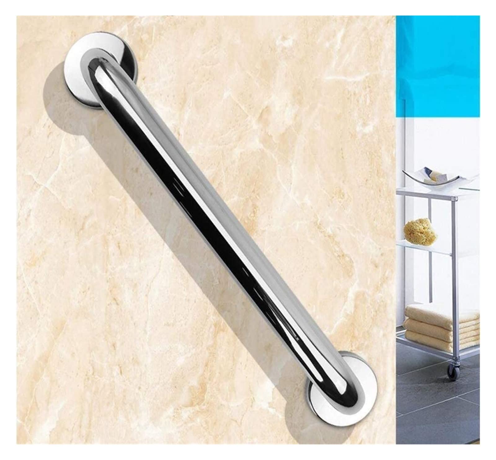 Barras de Apoyo de Acero Inoxidable, Barra de Seguridad de Pared, Herramienta de Asistencia para Personas Mayores o con discapacidad, para baño, Inodoro y pasamanos (tamaño: 124 cm