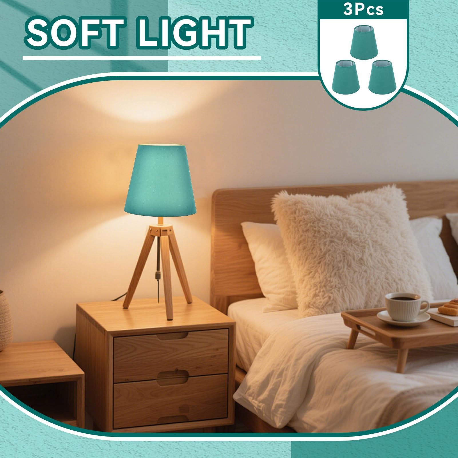 Abat-jour En Tissu Vert Pour Lampe Chevet/Table/Plancher - Design Moderne Tonneau 20x20x14 Cm