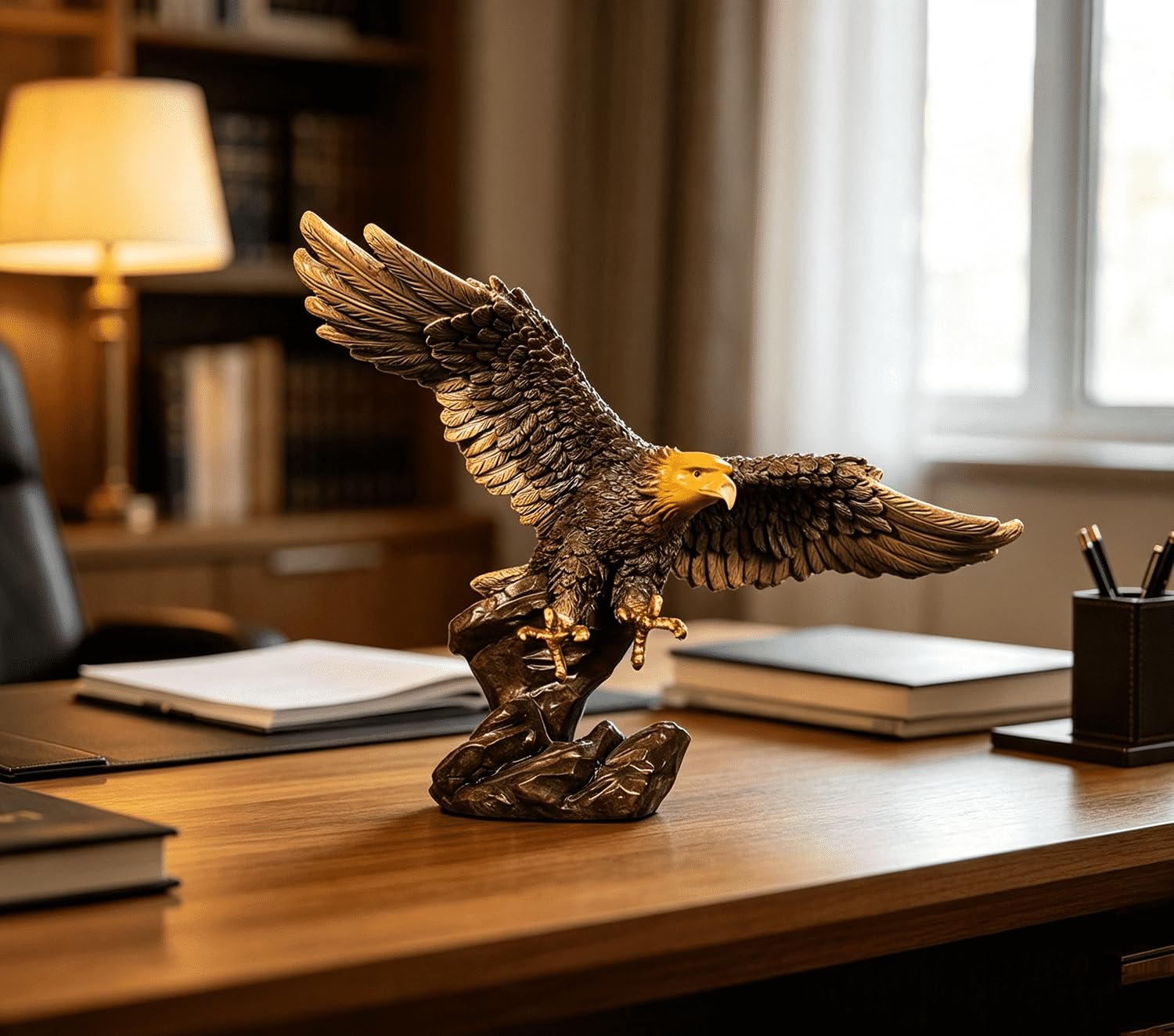 Figuritas de águila suerte latón, escultura de animal, adorno sala estar