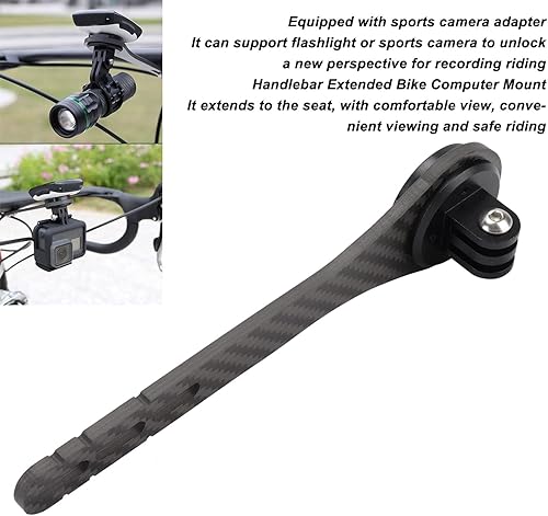 Miniatura 5 de Soporte para ordenador, fuera de montaje en computadora frontal de fibra de carbono manillar de ciclismo extendido para