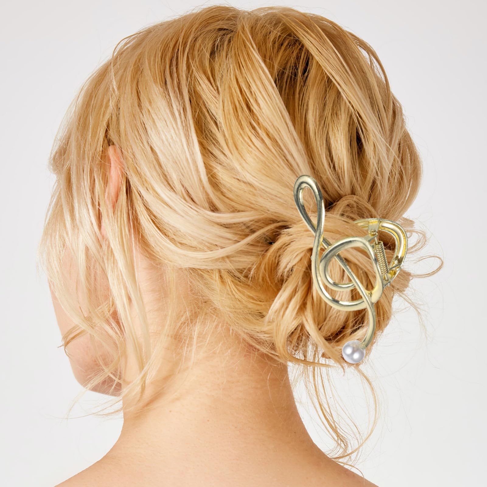 Gold Pearl Music Note Hair Claw Hair Accessory Gold Music Note Hair Claw Clip - Strong Hold Metal Hair  main image 4
