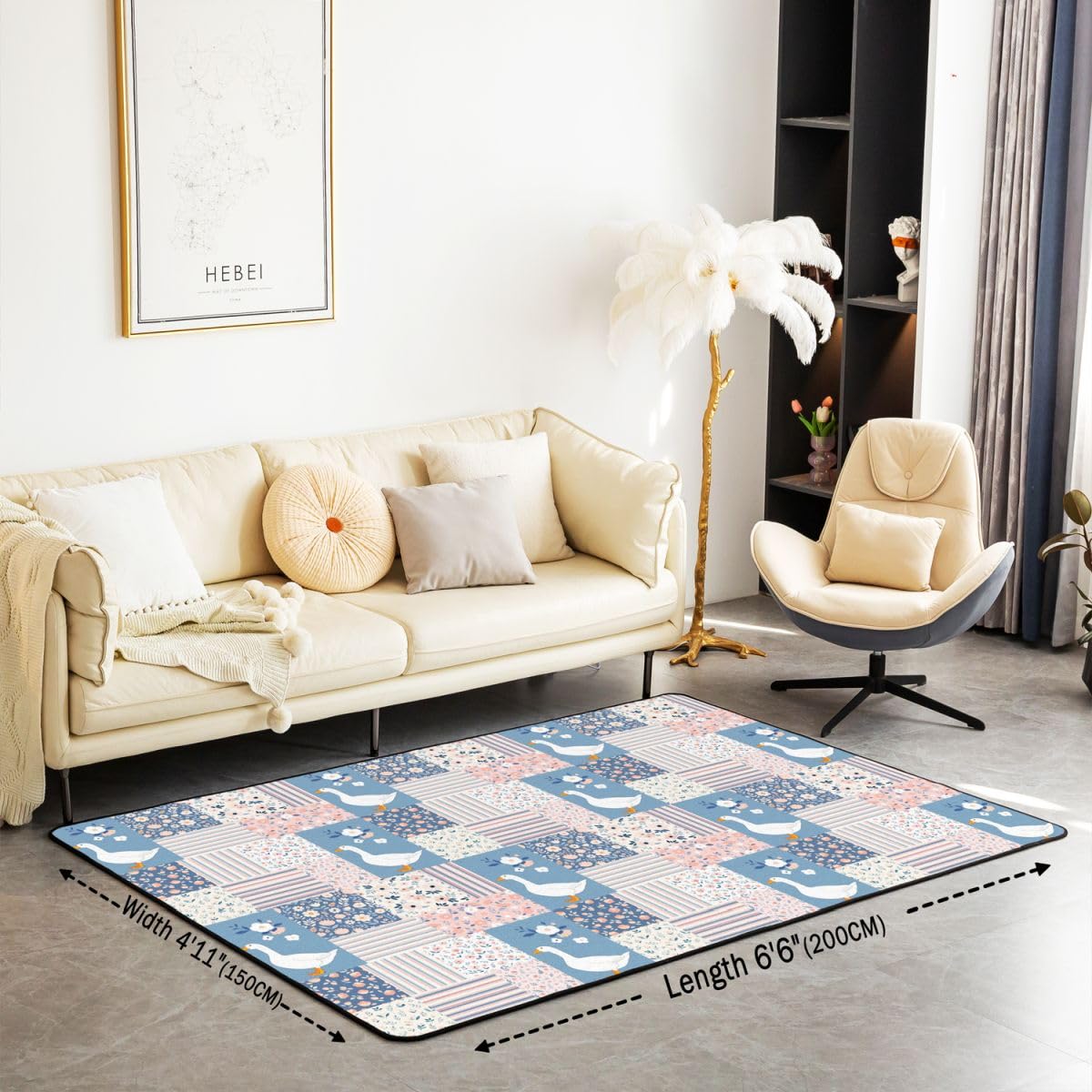 Homewish Kawaii gęś dywany dla dzieci 100 x 150 cm do sypialni salonu