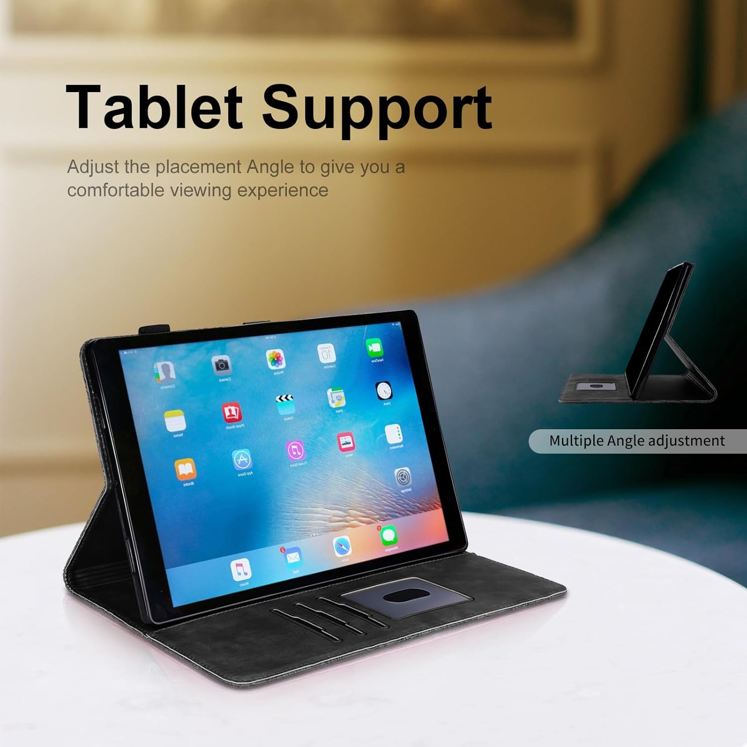 Case for Samsung Galaxy Tab A11 Plus 11 Inch 2025 Tablet Cover PU Leather Magnetic Closure Protective Card Slots Wallet for Samsung Galaxy Tab A9 Plus 11 Inch 2023 Black