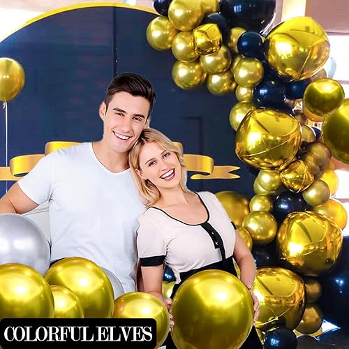 Miniatura 6 de Juego de 200 globos metálicos dorados y plateados de 12 pulgadas para fiesta de cumpleaños, graduación, baby shower, decoración de boda