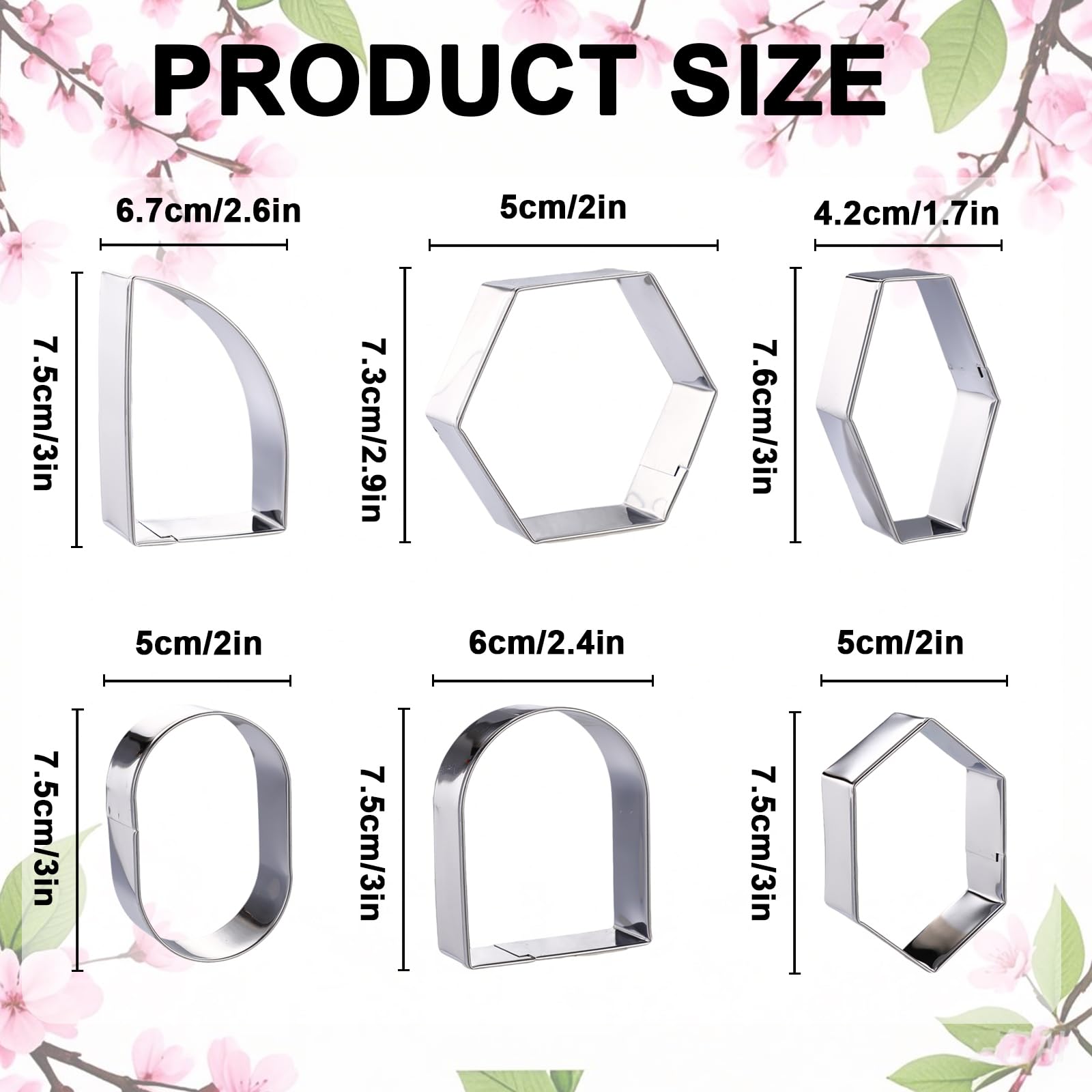 6pcs Geometric Plaque Cookie Cutter Set - Image 2