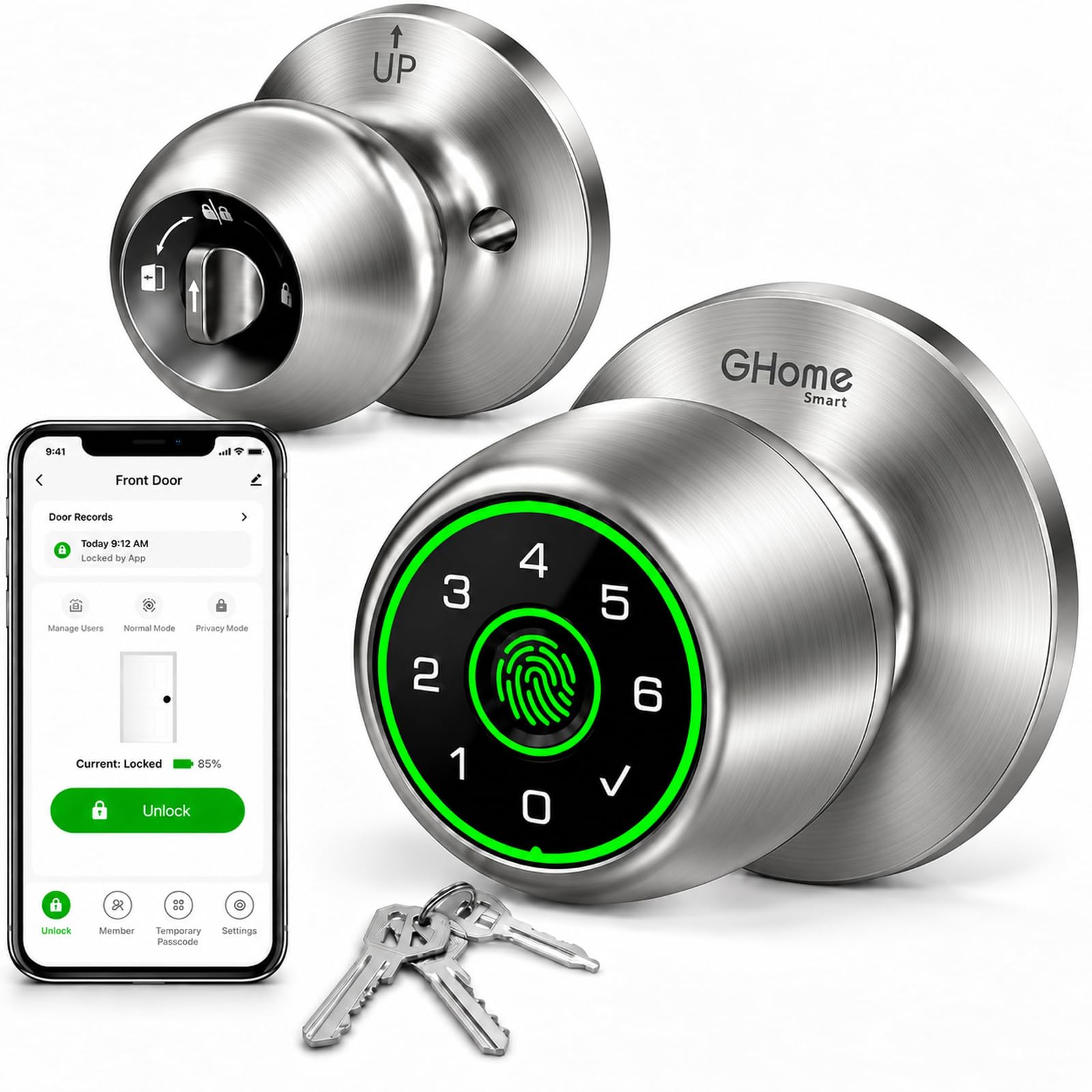 GHome Smart Door Lock - Fingerprint & App Control -8 GHome Smart Door Lock - Fingerprint & App Control -8