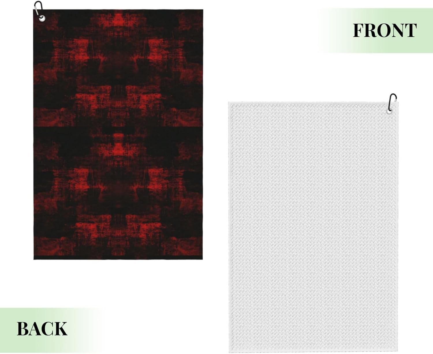 Colorful-Wall Microfiber Golf Towel with Carabiner Clip, 16x24 Inch Absorbent Waffle Weave Towel for Golf Bags