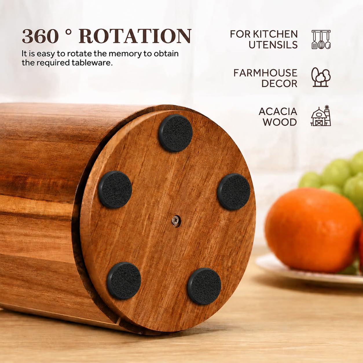 Utensil Holder 360° Rotating Kitchen Utensil Organizer
