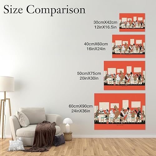 Miniatura 7 de Impresión vintage de perros de bar  Arte clásico de bar de cócteles  Arte de pared de perro Art Deco Arte retro rojo para cocina, sala de recreo o