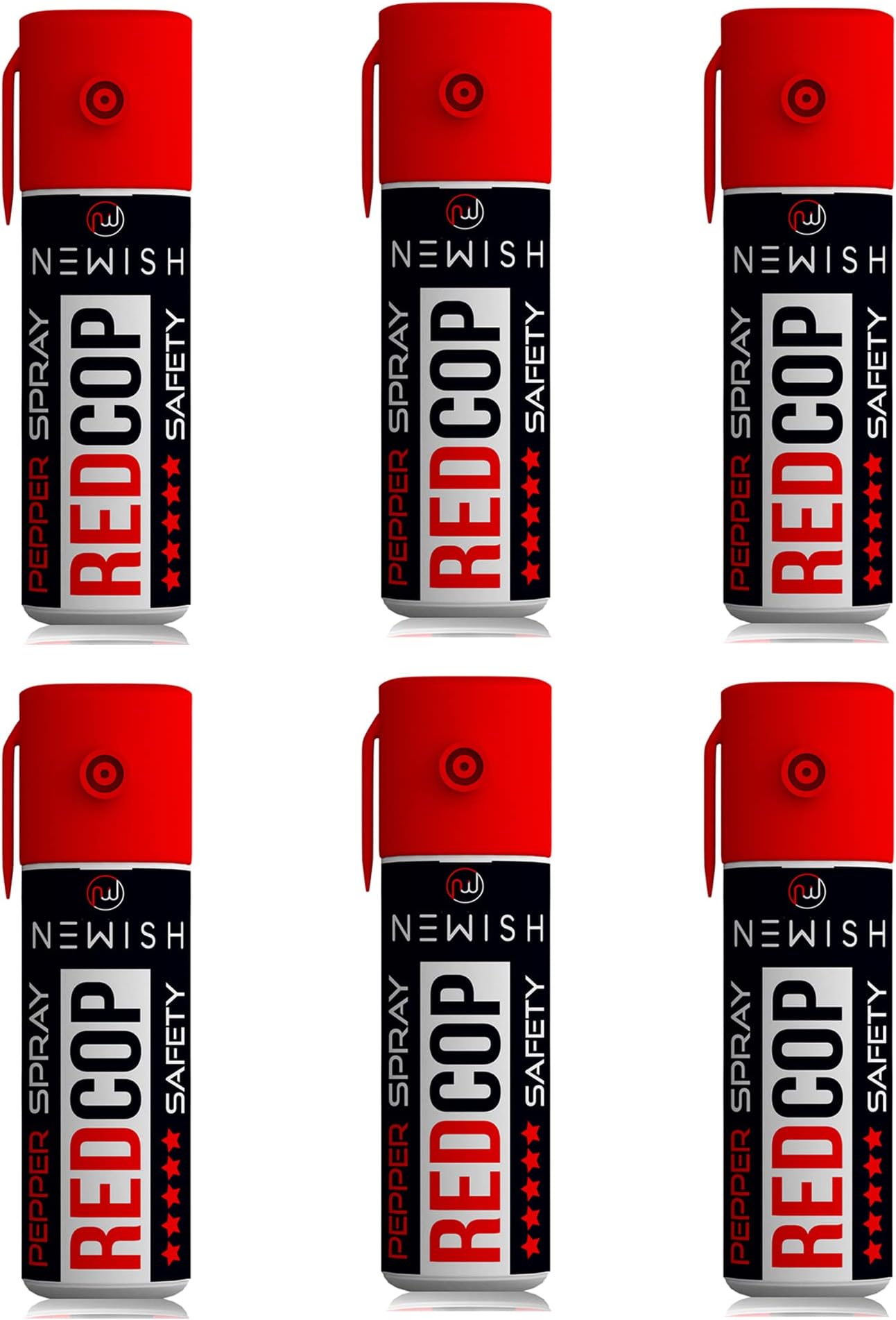 Newish 55 ML Pepper Spray (Pack of 6) | Compact Personal Safety Spray for Students, Working Women & Seniors | Non-Lethal, Pocket-Sized, Quick-Action, 15 ft Long Range Protection