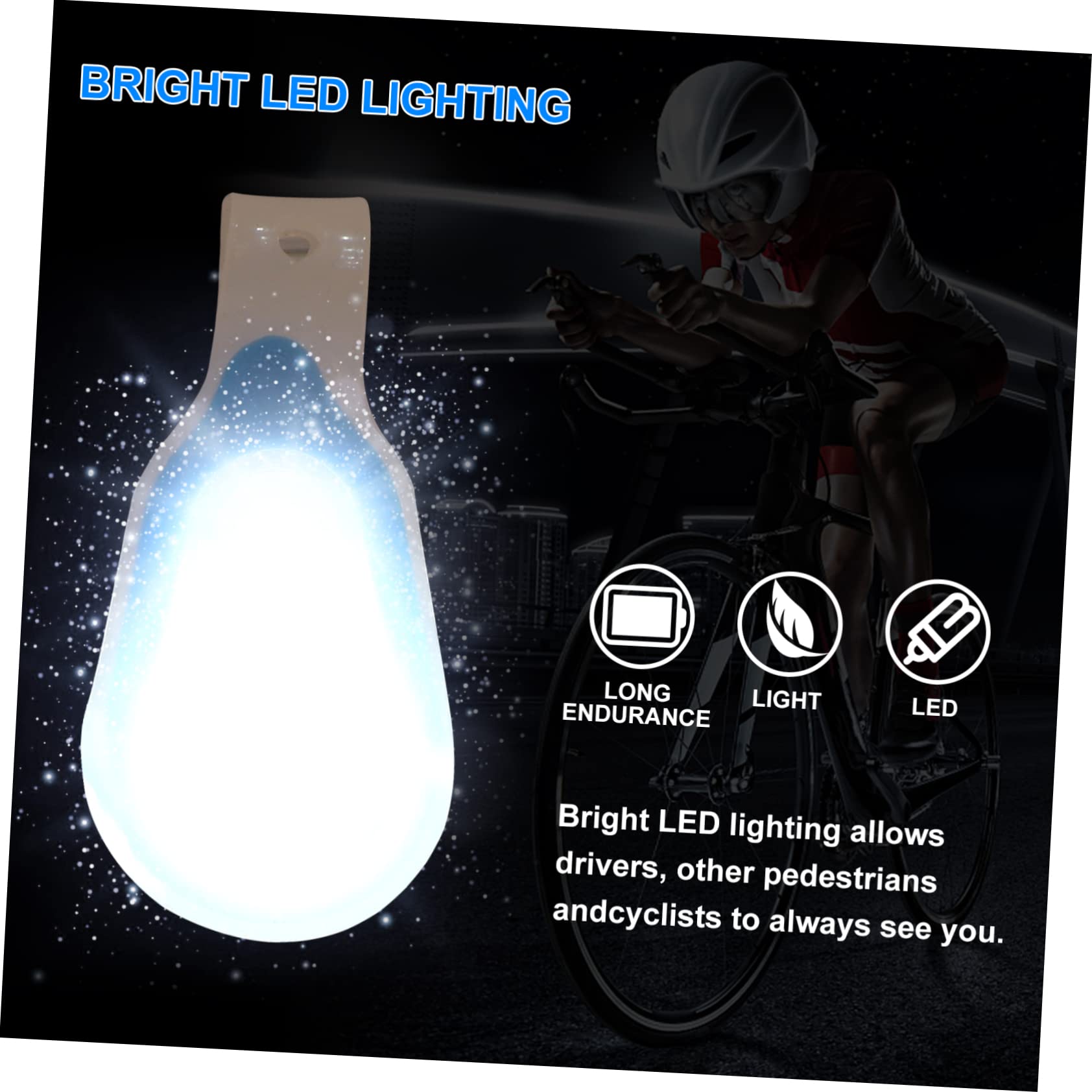 Mipcase 2pcs Lightweight Running Lights High Visibility Clip-on Backpack Lights for Night Safety