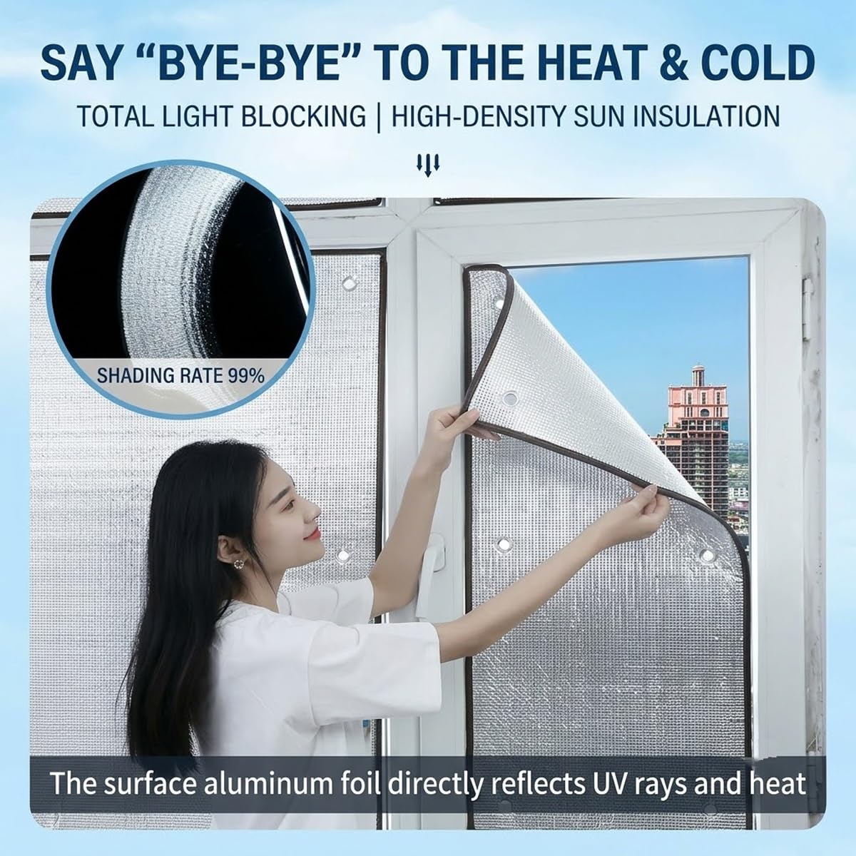 Film de Fenêtre Réfléchissant d'Isolation Thermique Pare Soleil Maison