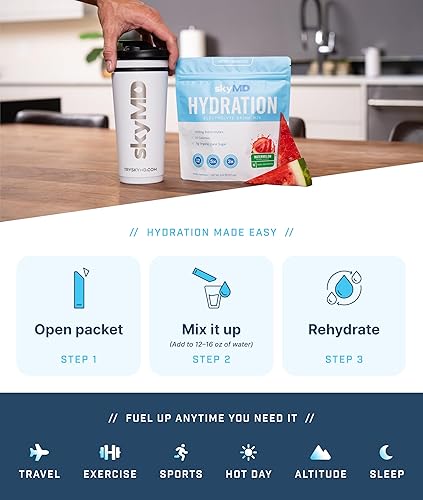 Miniatura 7 de SkyMD Mezcla de bebida de electrolitos de hidratación  On-The-Go  Sandía 16ct