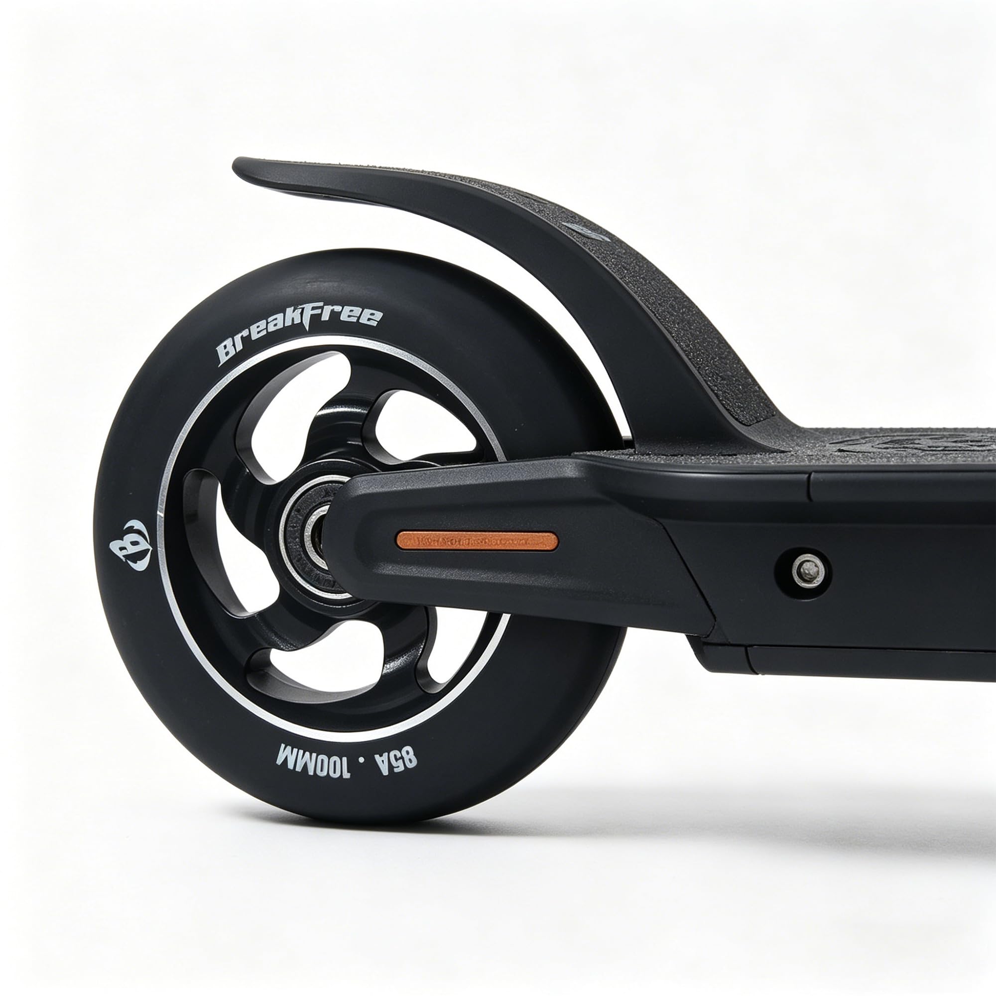 B BREAKFREE Lot de 2 roues de rechange pour scooter de 100 mm avec noyau en aluminium et polyuréthane à haut rebond dureté 85A (noir)