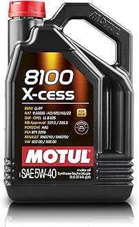 MTL102870 007250 8100 X-cess 5W-40 Synthetic Gasoline and Diesel Engine Oil - 5 Liter Jug