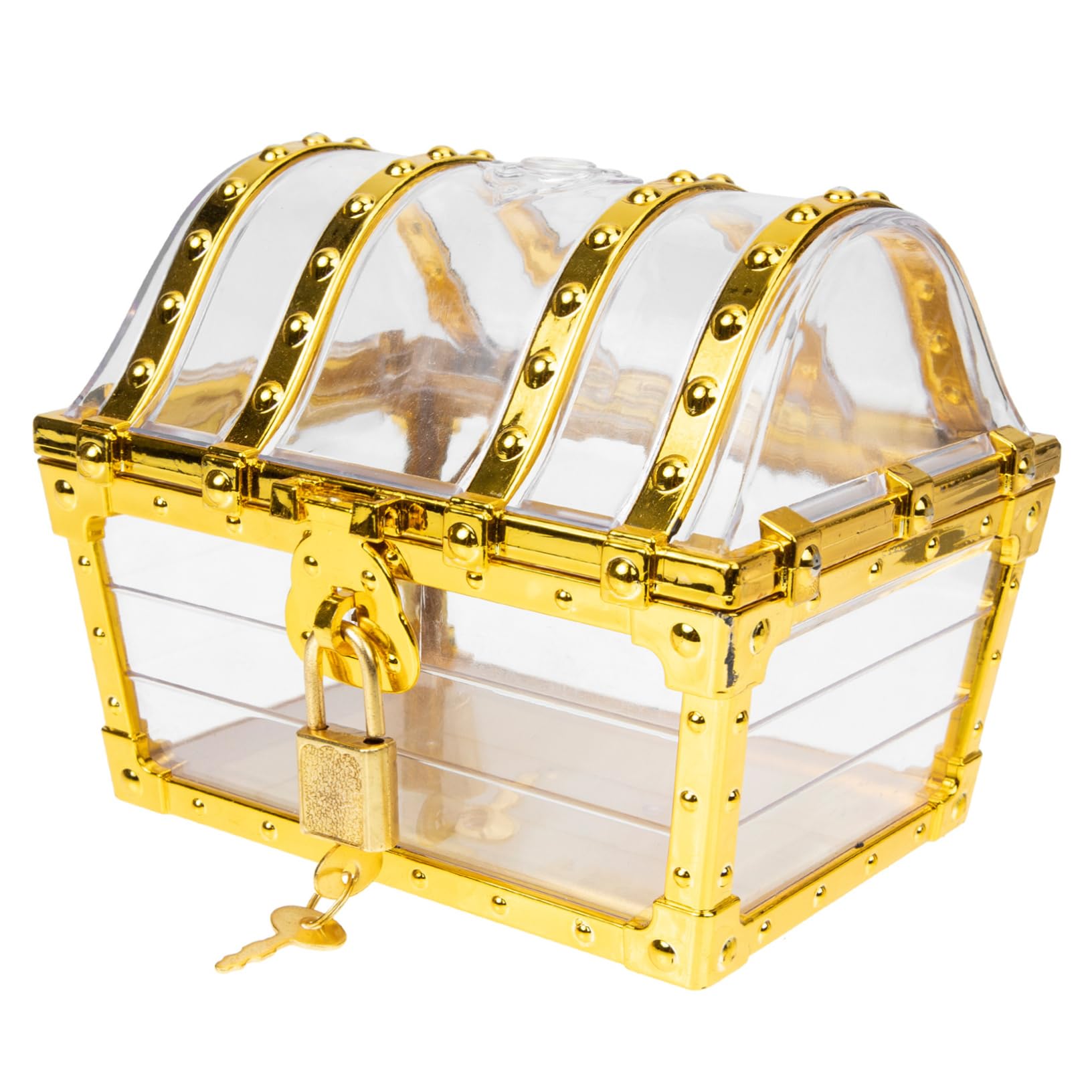 KONTONTY Transparent Pirate Treasure Chest Treasure Box for Storing Jewelry Keepsakes Space Saving Design for Home Use for Organizing Desks