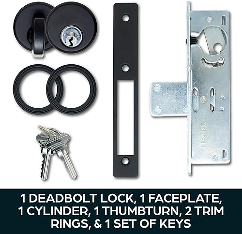 Miniatura 2 de Summit DOORWARE Cerradura de cerrojo de embutir con llaves  Piezas de repuesto de cerradura de puerta estilo rito Adams  Kit de reemplazo de