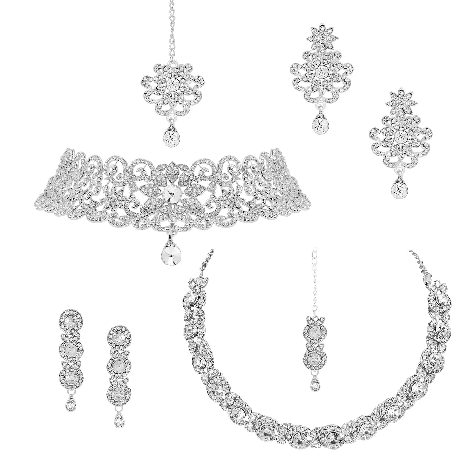 MAAYERI JEWELS Alloy Rhodium Plated Set of 2 Necklace For Women (B0B1B8843X) Amazon Price History, Amazon Price Tracker