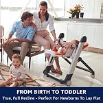 Peg Perego Siesta, Grow avec chaise haute pliante bébé & inclinable, réglable en hauteur, rapide & Roues à poussoir faciles pour bébés & Jeunes enfants, fabriqués en Italie, Licorice (Noir)