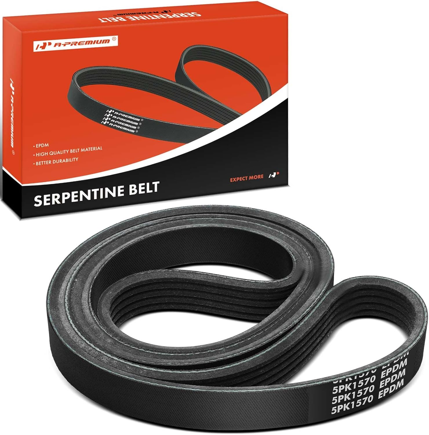 A-Premium Serpentine Belt 61.83 In For Chevrolet Sonic 2012-2015, Aveo 2007-2011, Aveo5 2007-2011 & Pontiac G3 2009-2010, G3 Wave 2009 & Suzuki Swift+ 2009, 1.6L