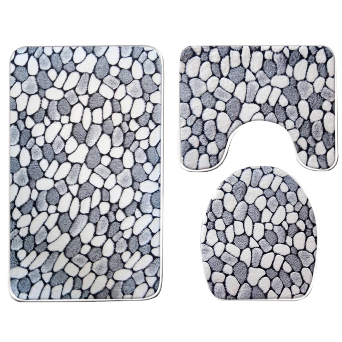 Alfombrillas de baño de alta absorción juego de vellón de coral con base segura