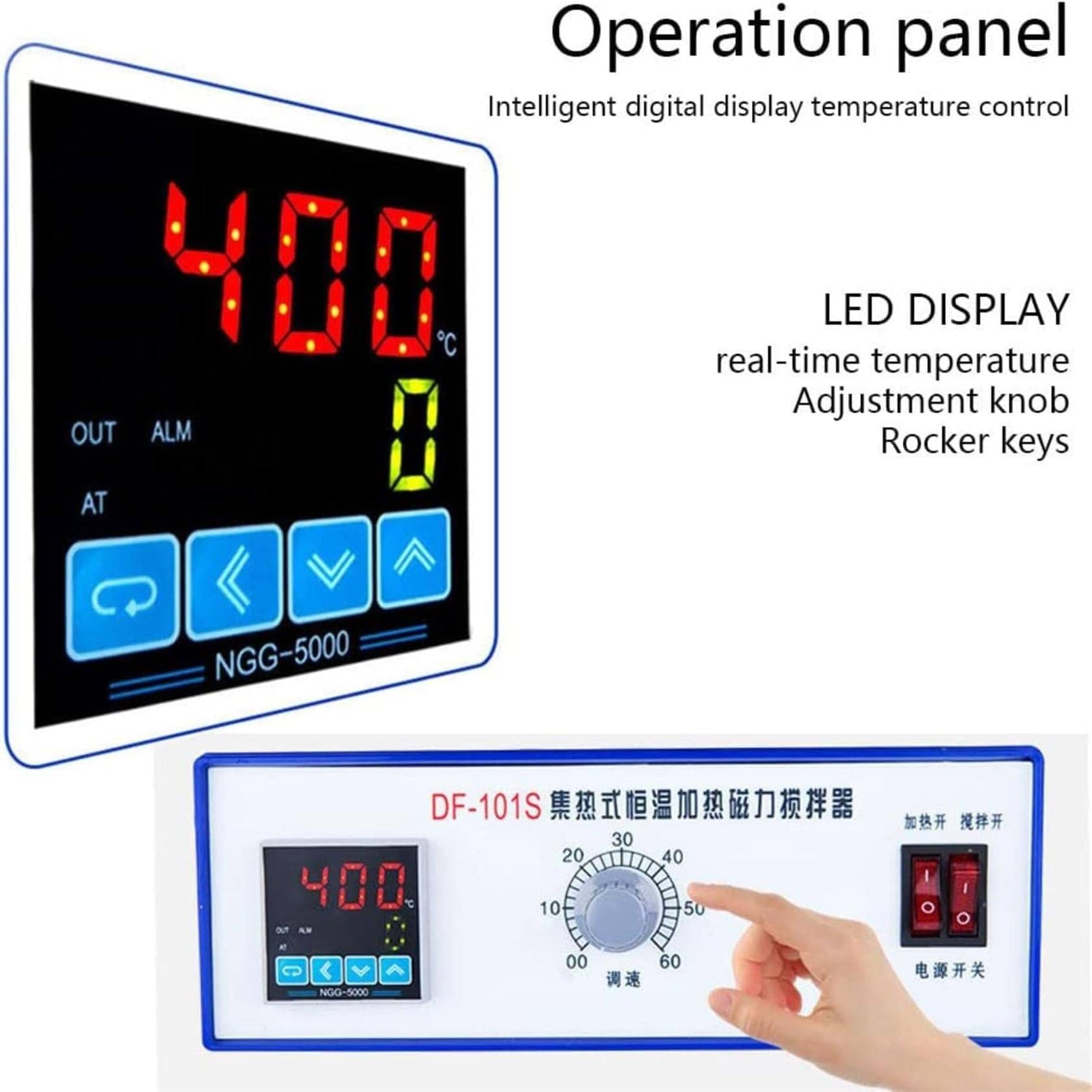 Placa caliente con agitador magnético con sensor de temperatura y soporte de soporte, olla de calefacción de laboratorio de 5L/10L/15L, ideal para elaboración de cerveza casera y aplicaciones