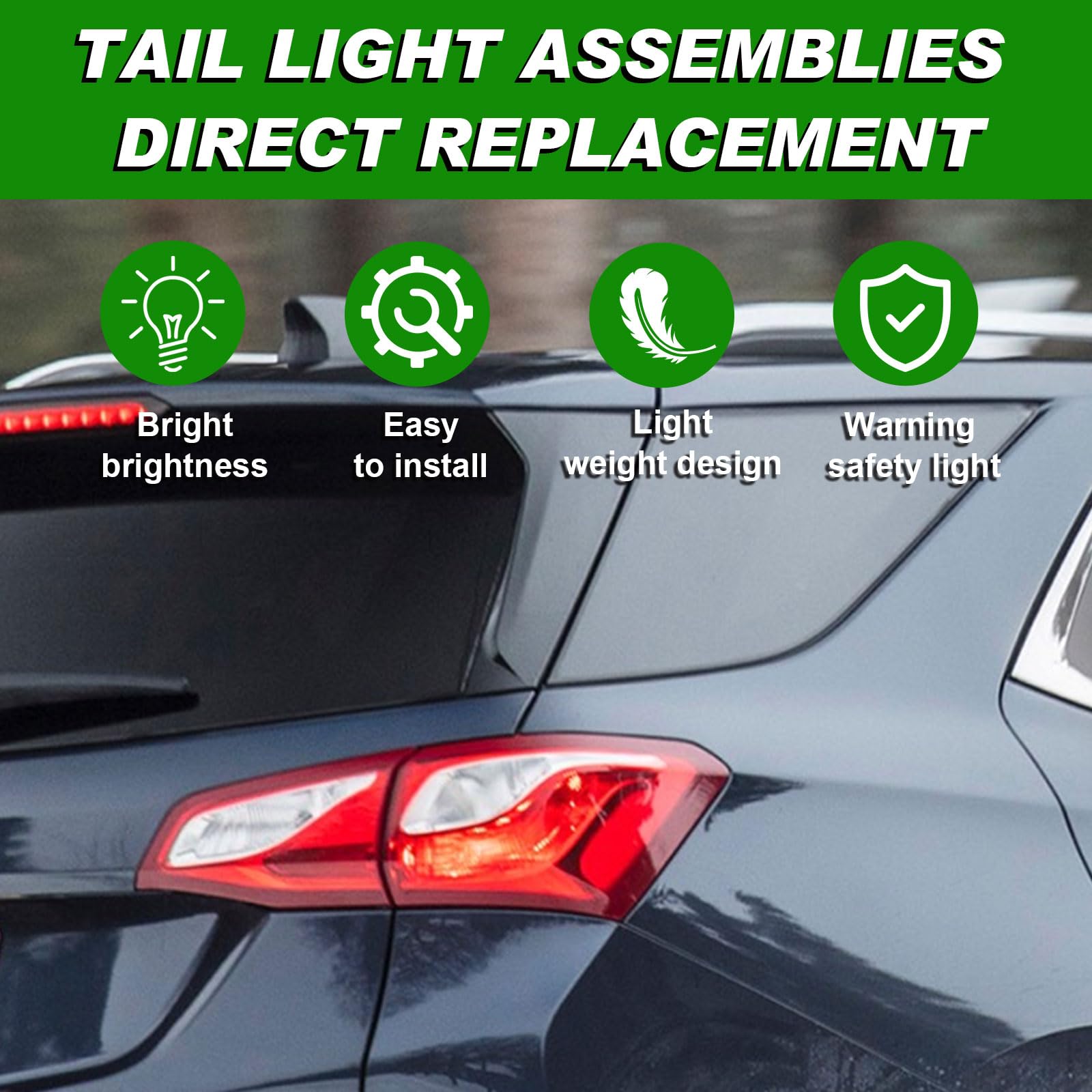 Outer Car &amp; Truck Tail Light Assemblies Right Passenger Side Tail Light For 2018-2020 Chevy Equinox - Halogen, Outer Assembly Side Marker Lights For Chevrolet Equinox