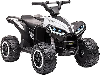 Garvee Quad Électrique Enfant 12V, Voiture Électrique pour Enfants avec LED Et Musique, 2 Vitesses 3-6 km/h, Klaxon, ATV pour Enfants 3+ Ans 83x 53x 56 cm