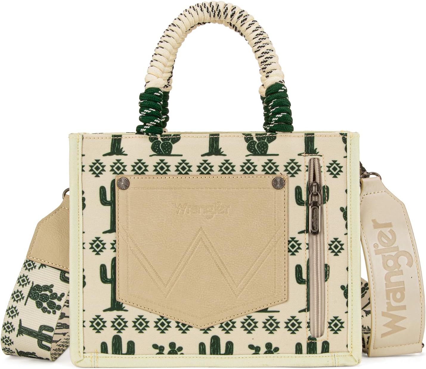 Montana West Wrangler Tote Bag Western Satchel Bags for Women with Braided Rope Handles - Image 5