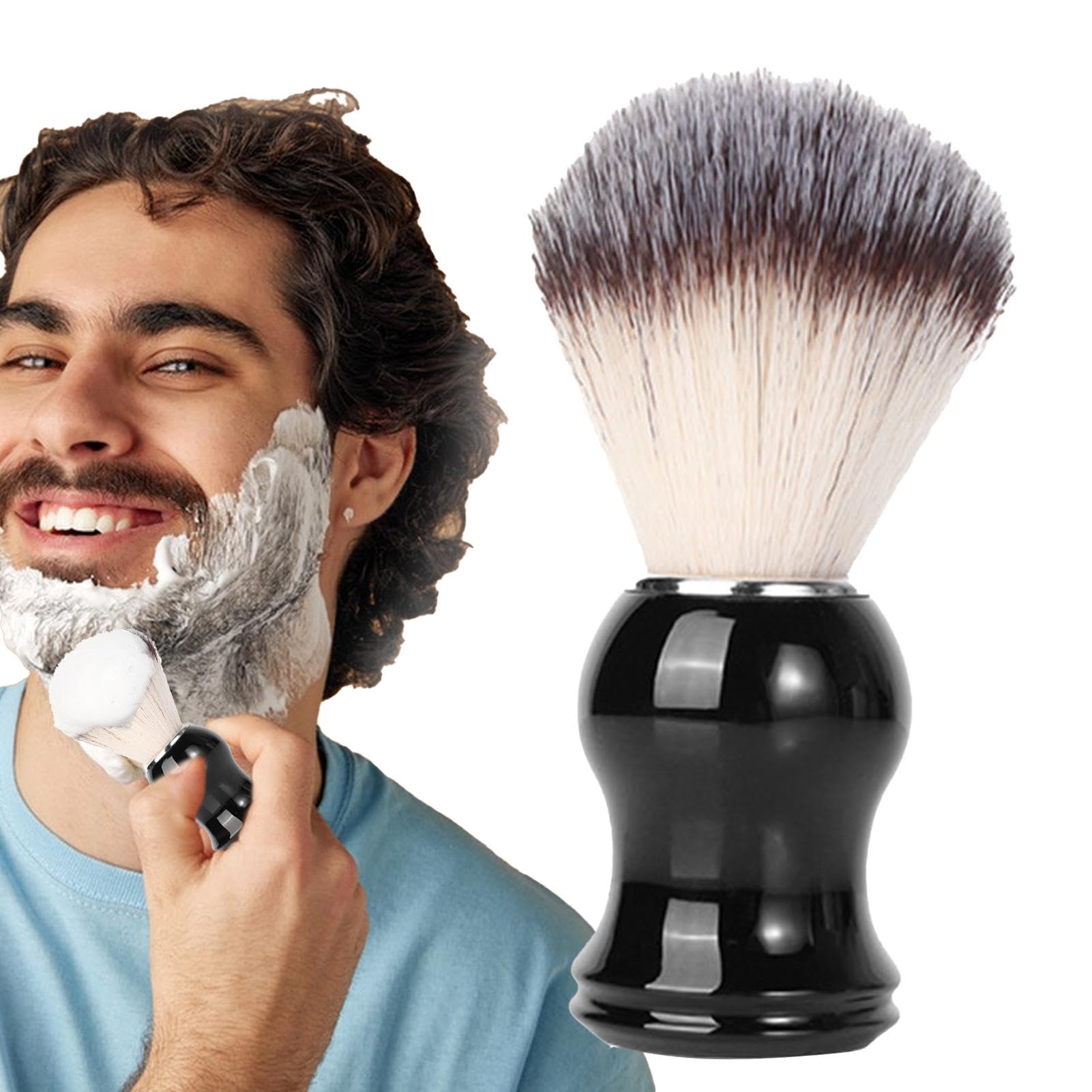 Pennello Da Barba In Tasso Manico Ergonomico Setole Morbide Per Crema E | Pennello Da Rasatura Per Uomo Barbuto Portatile Festa Del Papà Compleanno San Uomini Barbuti