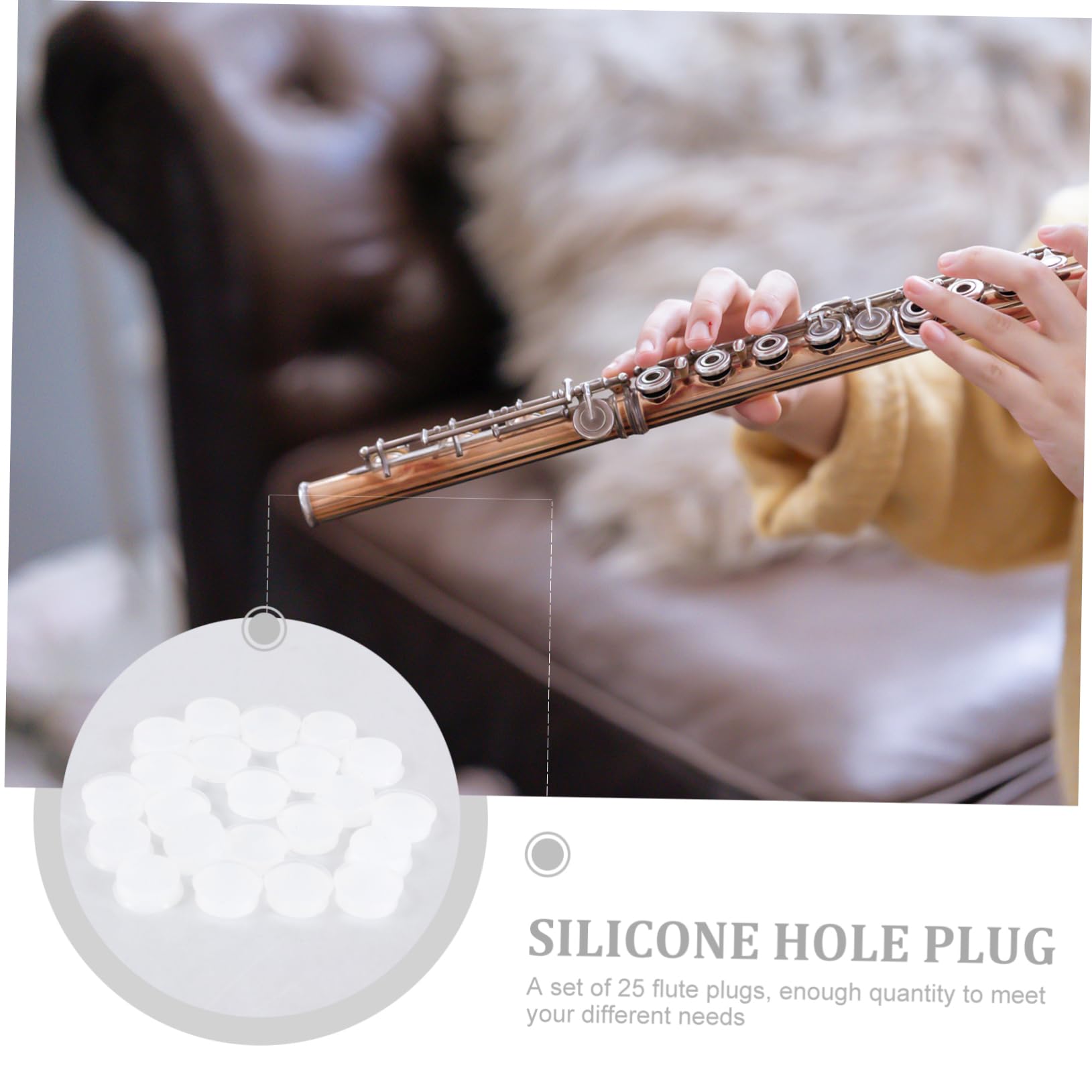 JOINPAYA Flute Plugs Set 25pcs Universal Repair Parts Silicone Key Caps for Flute Easy Install Remove