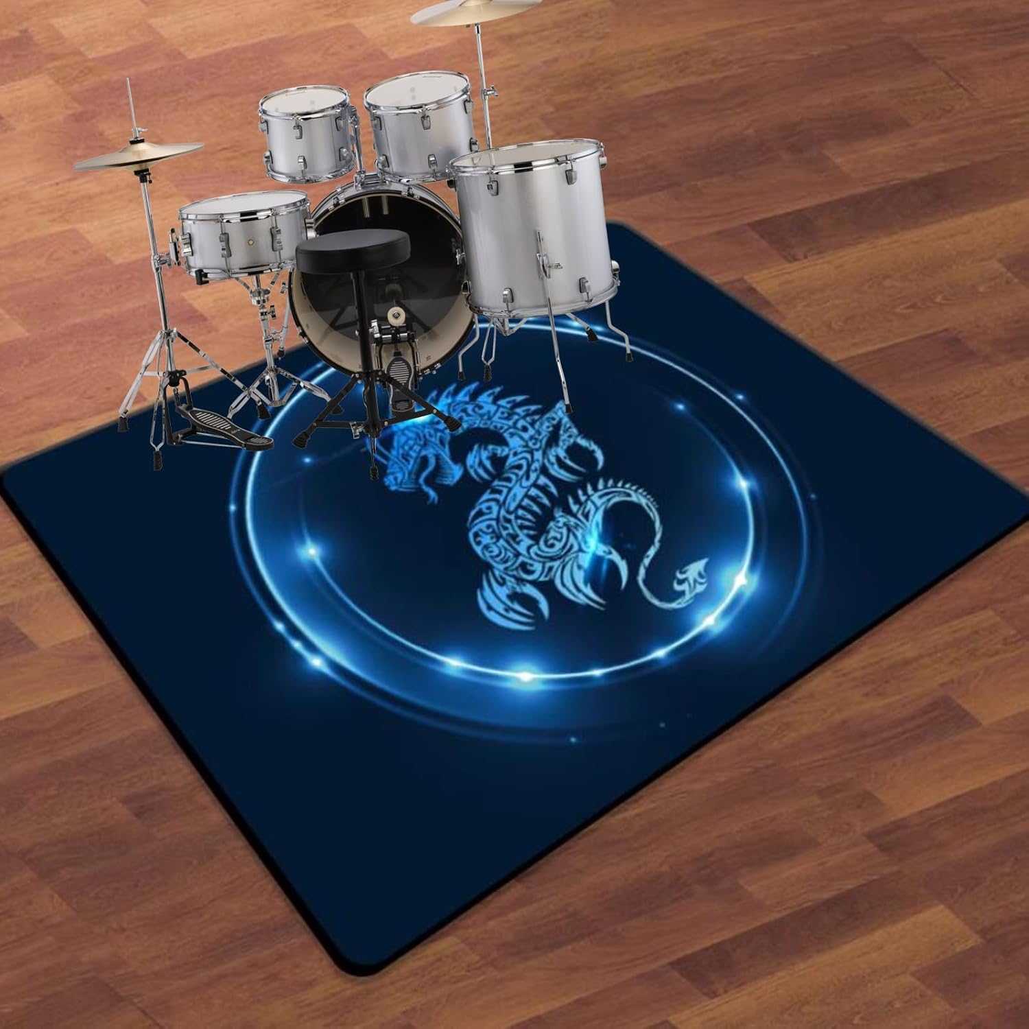 Non Slip Soundproof Drum Mat Thickened Rectangle Carpet Professional Musical Instrument Bass Drum Snare Blanket Electronic Drum Kit Rugs(Size:200×160cm,Color:B)