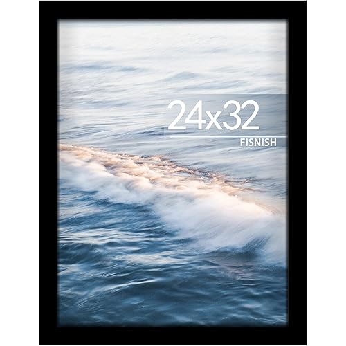 24x32 Poster Frame, Black 24 x 32 Frame for Horizontal or Vertical Wall Mounting, 1 Pack