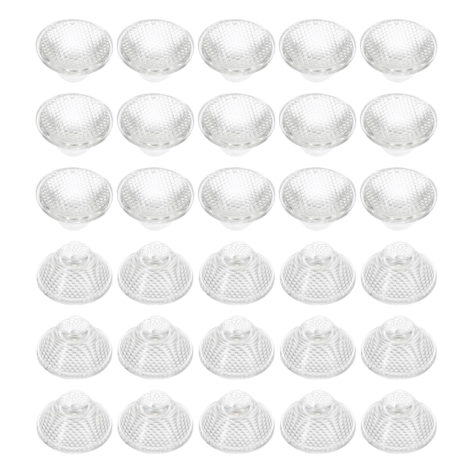 PATIKIL 60 Degree 20mm High Power LED Lens, 30 Pcs LED Reflector Collimator Acrylic Optical PMMA Bead Surface Lenses Focusing LED Lens for 1W LED Light Lamp Bulb Spotlight Panel, Clear