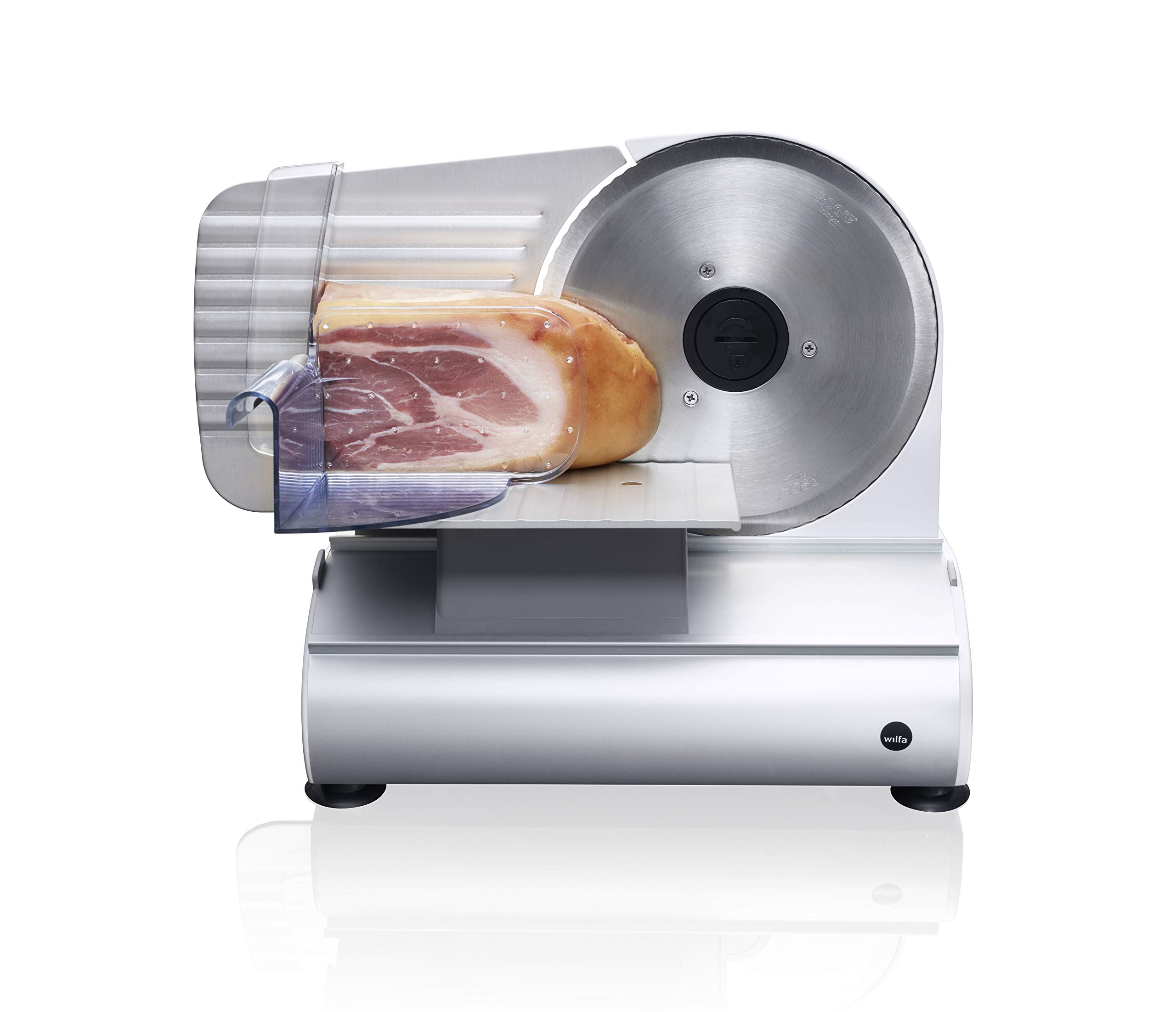 Wilfa Sharp Allesschneider - 200 W - Solingen Klinge aus Deutschland - verstellbare Schnittstärke 0-15 mm - rutschfeste Füße mit Saugnapf (silber)