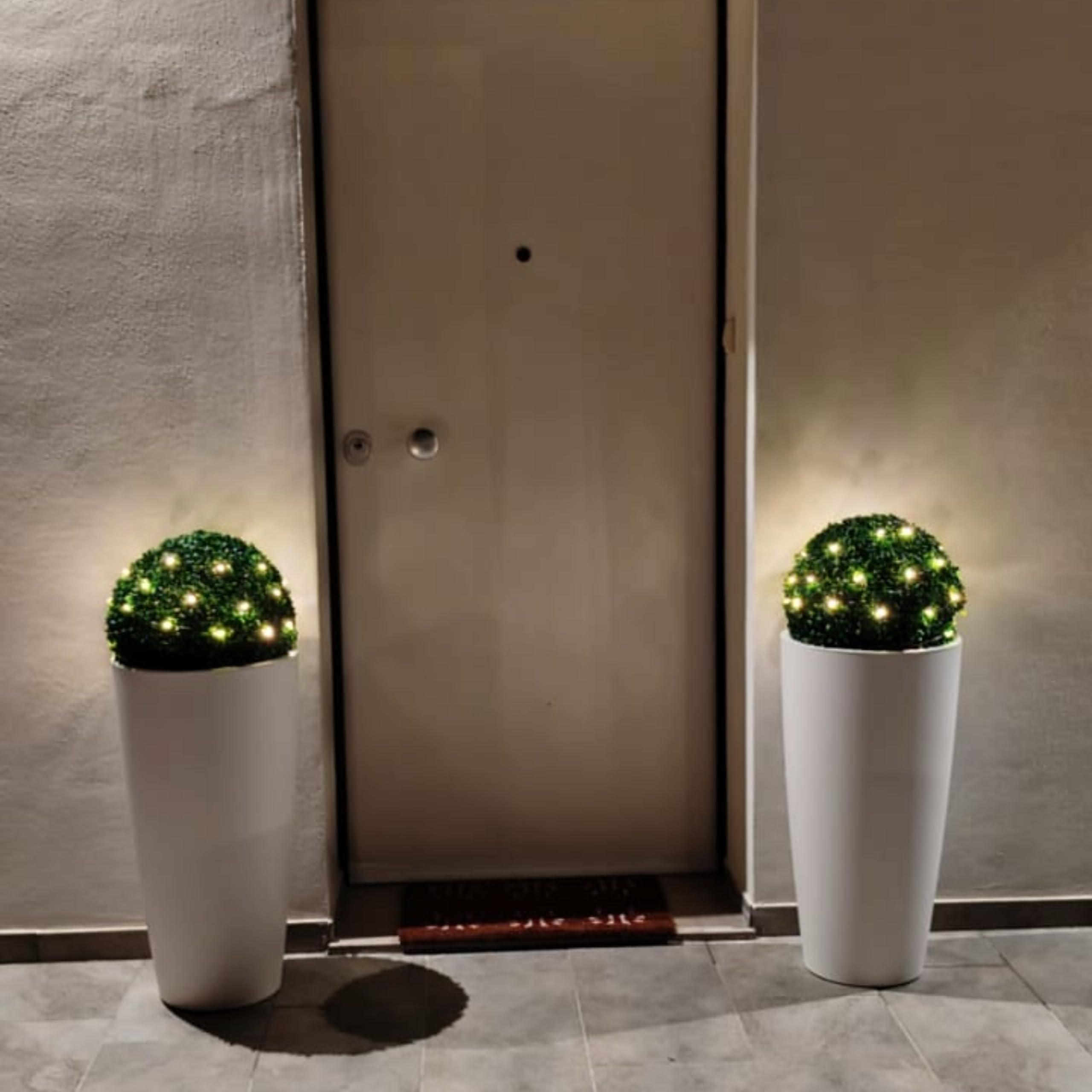 Nicoli Pot DE Fleurs Haut Style 38X85H CM INTÉRIEUR EXTÉRIEUR, sous-Pot Amovible (38X85H CM, Blanc)