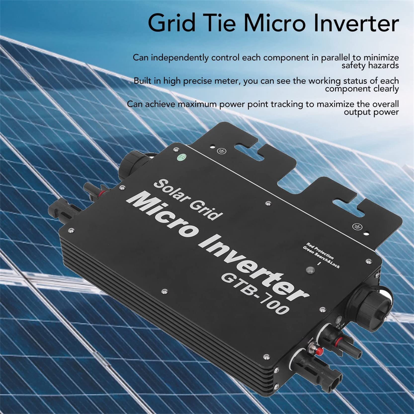 Micro Solar Inverter Grid Tied, WVC-400W, 600W, 700W, 800W MPPT Wodoodporny solarny inwerter sieciowy, sterowanie WIFI 120V 230V Autoidentyfikacja Mikroinwerter mocy,700W